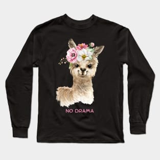 Cute watercolor lama Long Sleeve T-Shirt